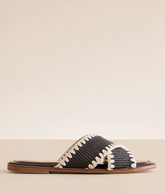 Muse & Co. Embroidered Raffia Sandal