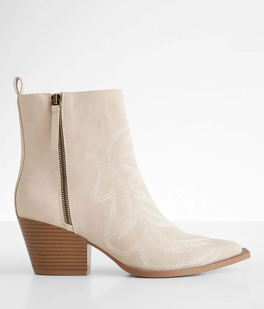 Faux Leather Western Ankle Boot