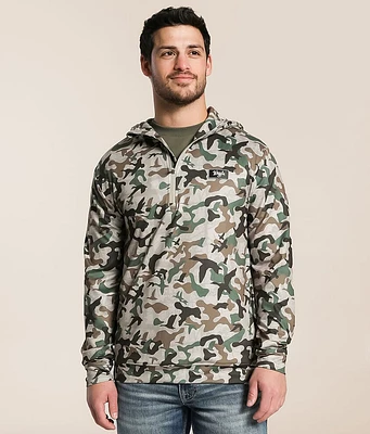 Waggle Waterfowl Quarter Zip Hooded Pullover
