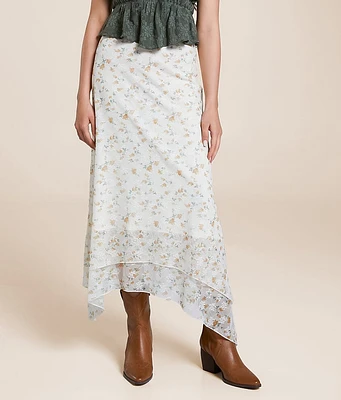 Bae Vely Floral Lace Midi Skirt