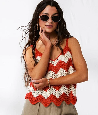33 Coastal Chevron Sweater Tank Top