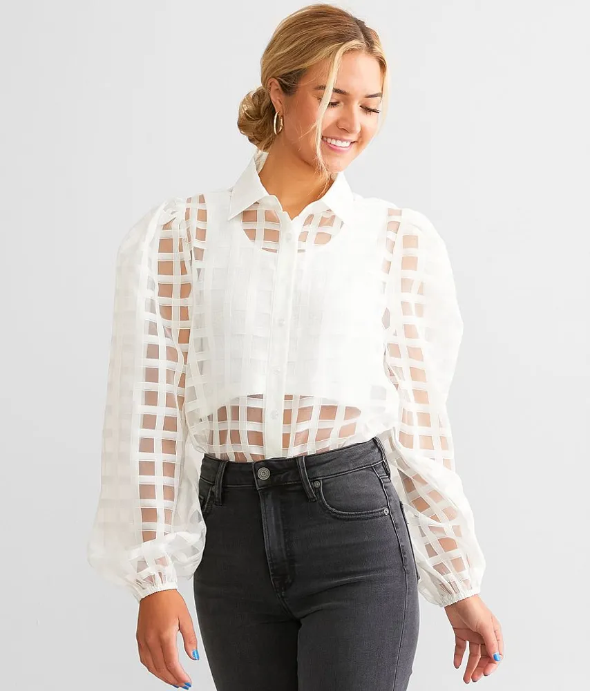 Sheer Lattice Blouse