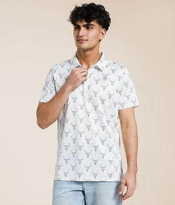 Rock & Roll Denim Longhorn Performance Stretch Polo