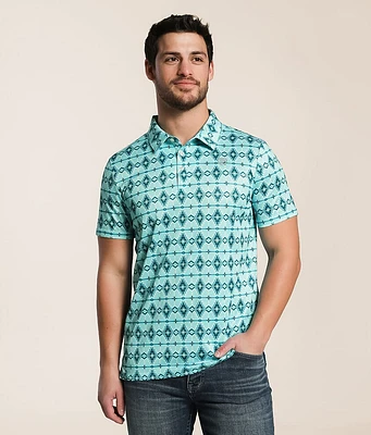 Rock & Roll Denim Aztec Stretch Polo