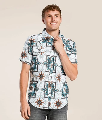 Rock & Roll Denim Medallion Tek Stretch Shirt