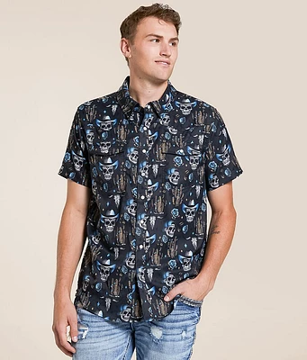 Rock & Roll Denim Skull TEK Stretch Shirt