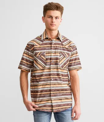 Panhandle Serape Aztec Striped Stretch Shirt