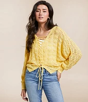 Willow & Root 2-Way Pointelle Cropped Sweater