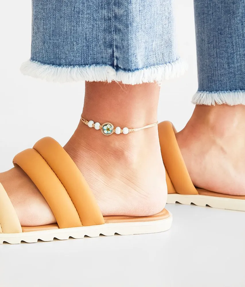 Pressed Flower Ankle Bracelet
