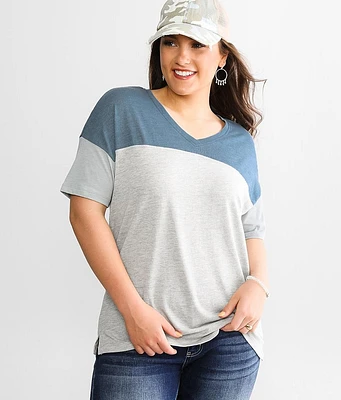 White Crow Pieced Color Block T-Shirt