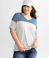 White Crow Pieced Color Block T-Shirt