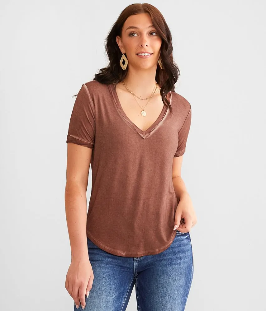 Washed V-Neck T-Shirt