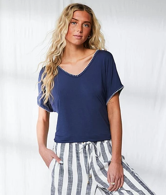 BKE Resort Whipstitch Dolman Top