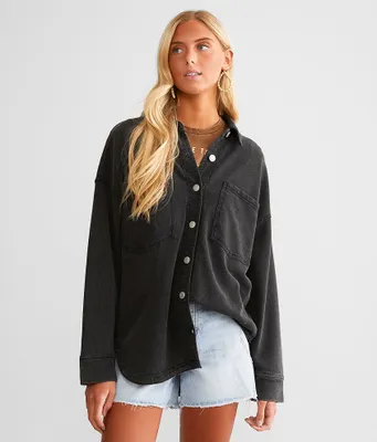 Z Supply All Day Knit Denim Shirt