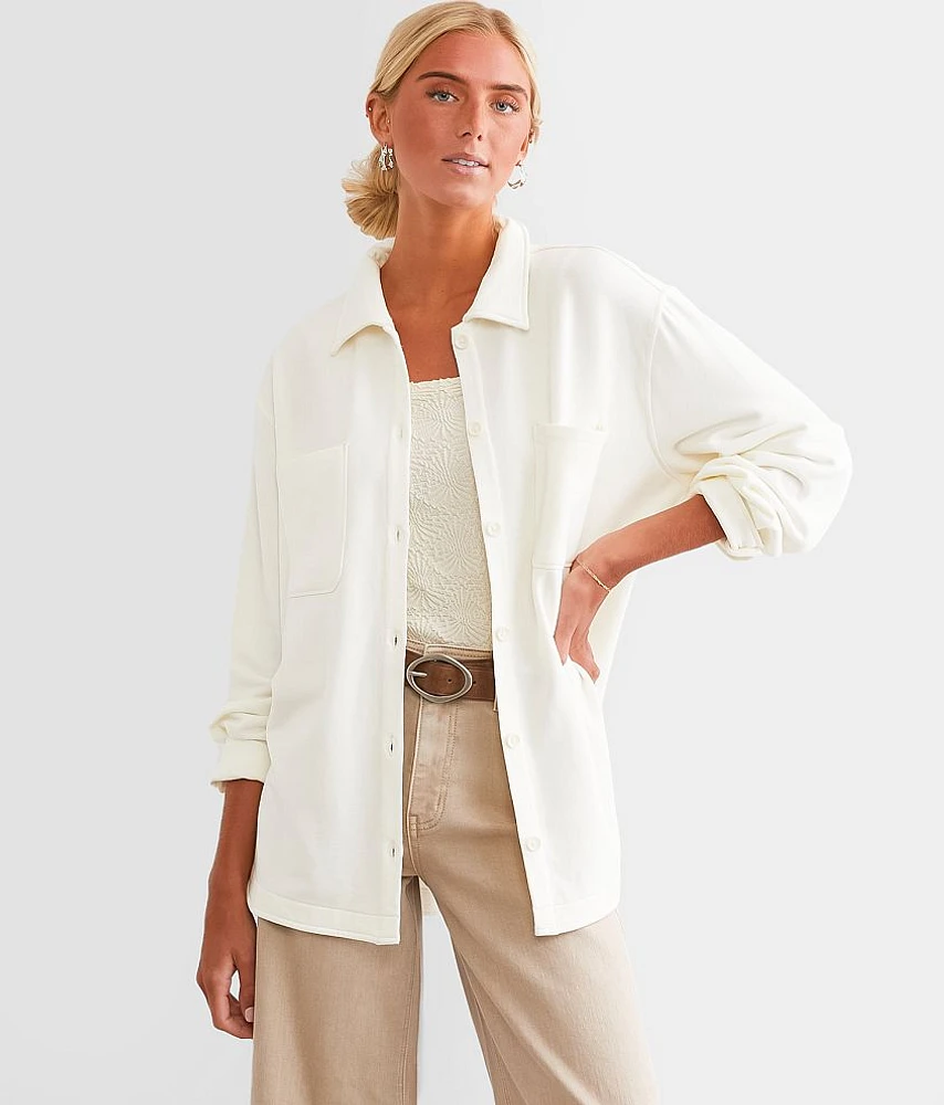 Layover Brushed Knit Shacket