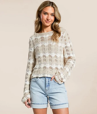 Z Supply Azura Striped Crochet Sweater