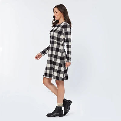 Women's T-Shirt Flannel Long Sleeve Dress
