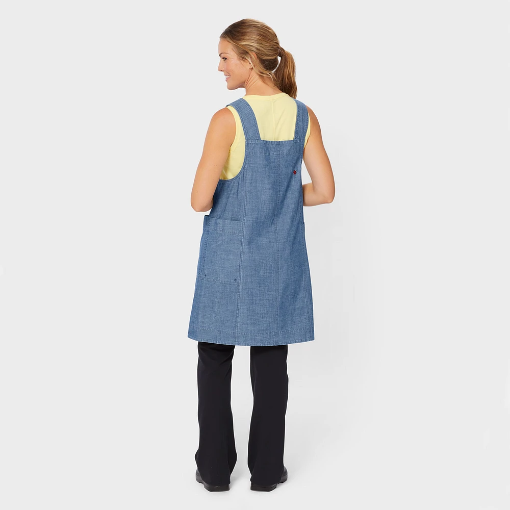 Women's Chambray Sleeveless Smock Dress
