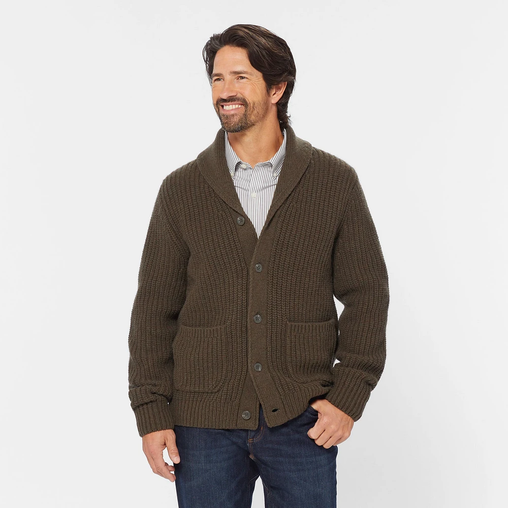 Men's Lambswool Shawl Collar Cardigan