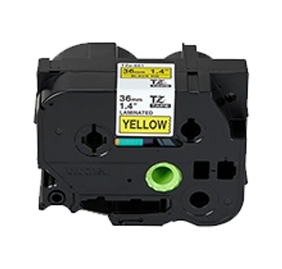 Brother P-Touch TZ-661 Black on Yellow 36mm / 8m label Tape