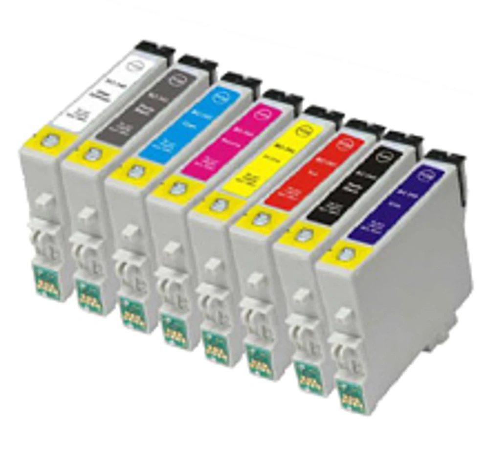 Epson T087 Ink / Inkjet Cartridge Set Gloss Optimizer Photo Black Cyan Yellow Magenta Red Matte Black Orange