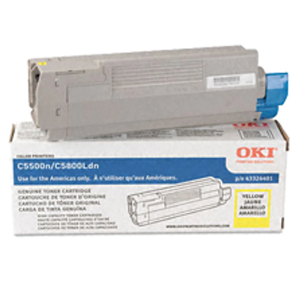 Okidata 43324401 Laser Toner Cartridge Yellow