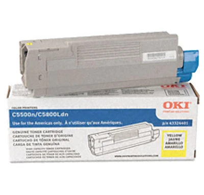 Okidata 43324401 Laser Toner Cartridge Yellow