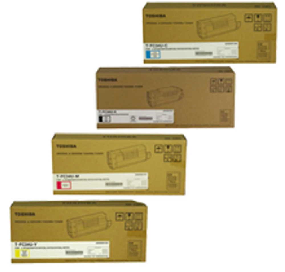 TOSHIBA TFC34 Laser Toner Cartridge Set Black Cyan Magenta Yellow