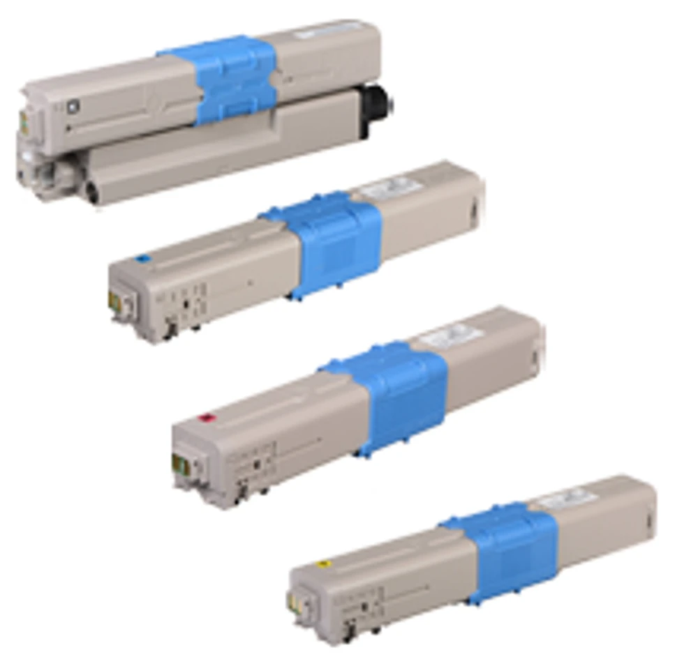Okidata C332 / MC363 Laser Toner Cartridge Set Black Cyan Magenta Yellow