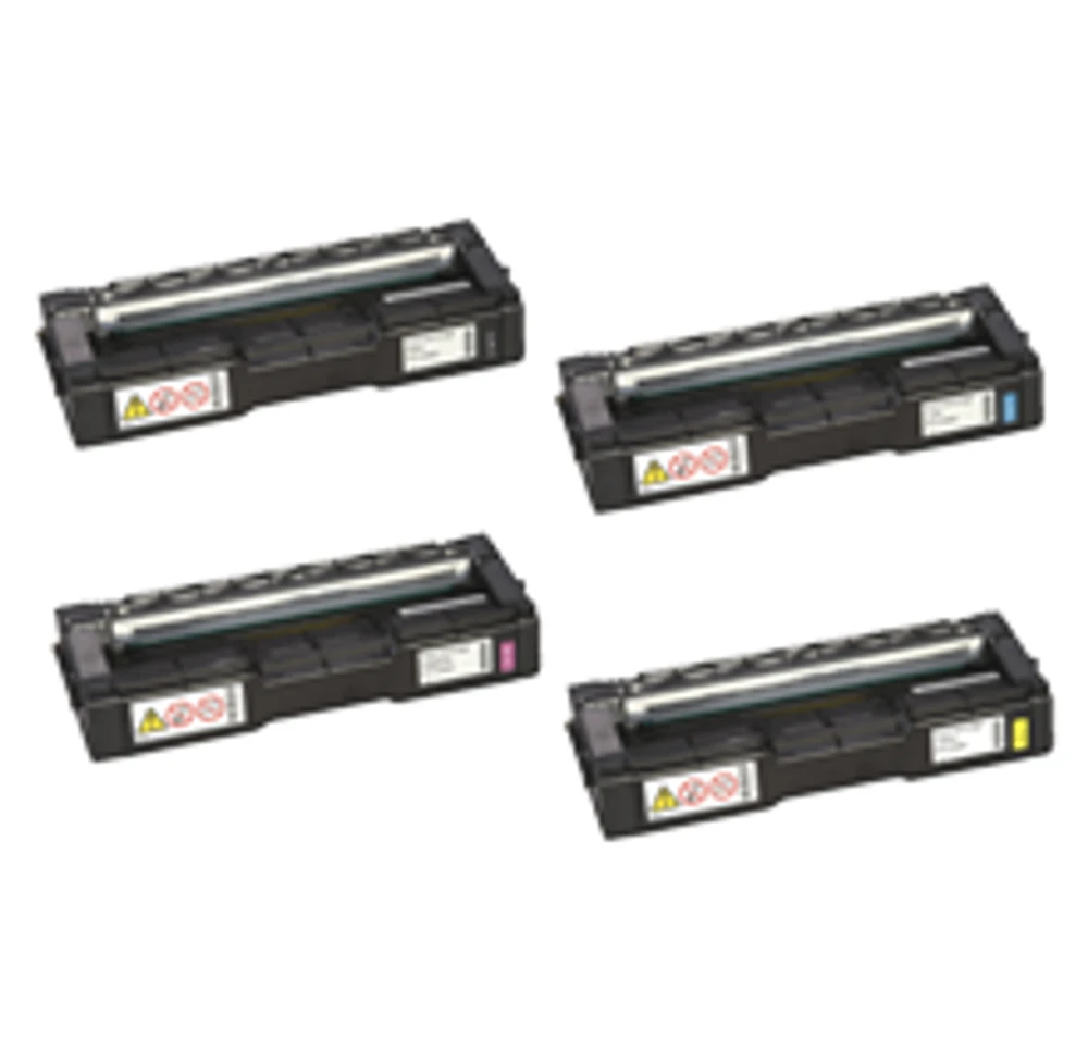 Ricoh C252 (C252HA) Laser Toner Cartridge Set Black Cyan Magenta Yellow