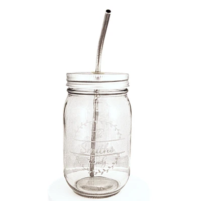 Mason Jar with Straw