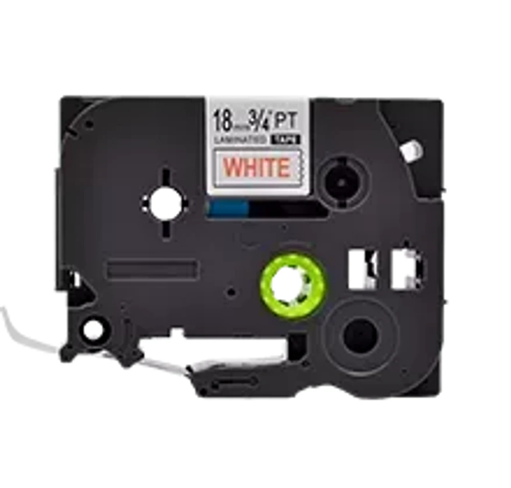 Brother TZE- - on White Laminated Tape for P-touch Label Makers