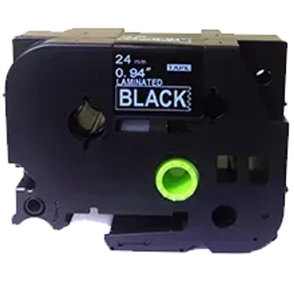 Brother TZE- - White on Black Laminated Tape for P-touch Label Makers