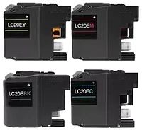 Brother LC-20E Set Ink / Inkjet Cartridge Super High Yield - Black Cyan Yellow Magenta
