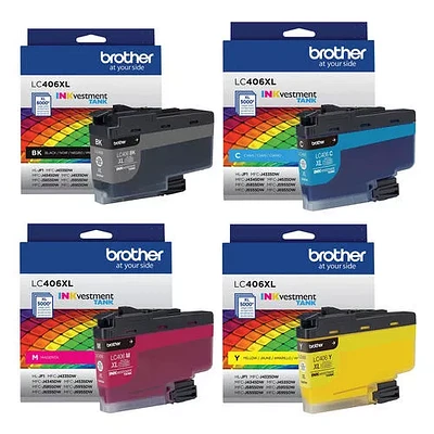 ~Brand New Original Brother LC406XL Set Black Cyan Magenta Yellow Ink / Inkjet Cartridge