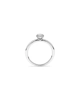0.31 Carat TW Oval Cut Diamond Halo Engagement Ring in 14kt White Gold