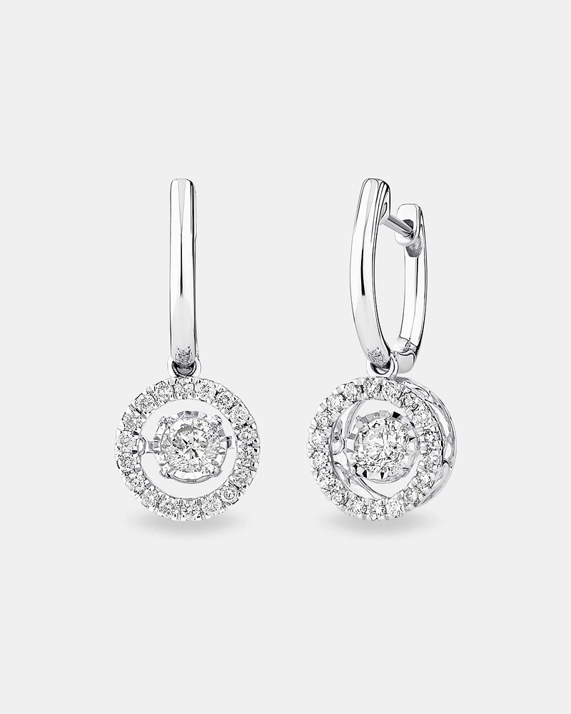Everlight Drop Earrings with 1 Carat TW of Diamonds in 14kt White Gold
