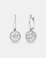 Everlight Drop Earrings with 1 Carat TW of Diamonds in 14kt White Gold
