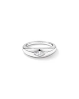 0.30 Carat TW Laboratory-Grown Marquise Diamond Dome Ring in Sterling Silver
