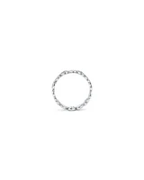 Cubic Zirconia Alternating Heart Ring Sterling Silver