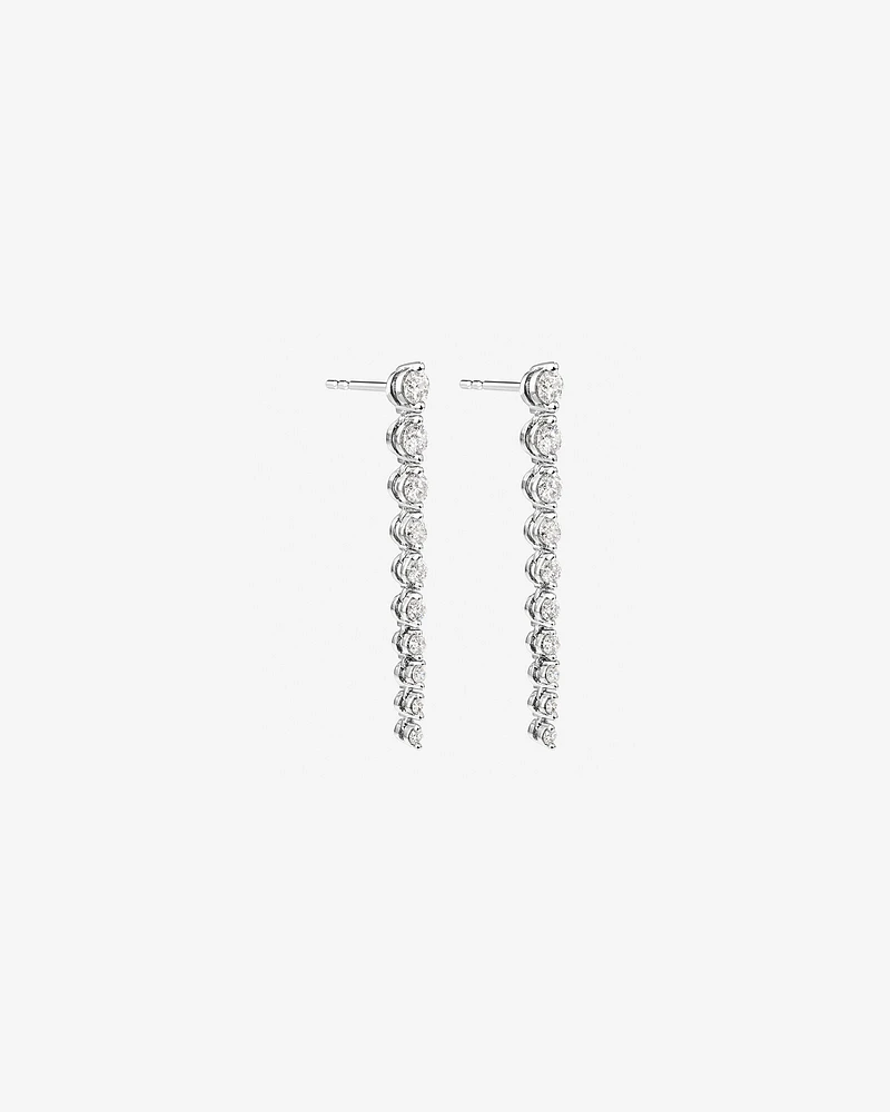 Drop Earrings with 1.00 Carat TW of Diamonds in 18kt White Gold