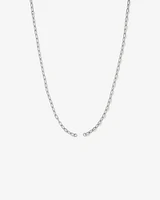 50cm (20") Round Paperclip Open Pendant Chain in Sterling Silver