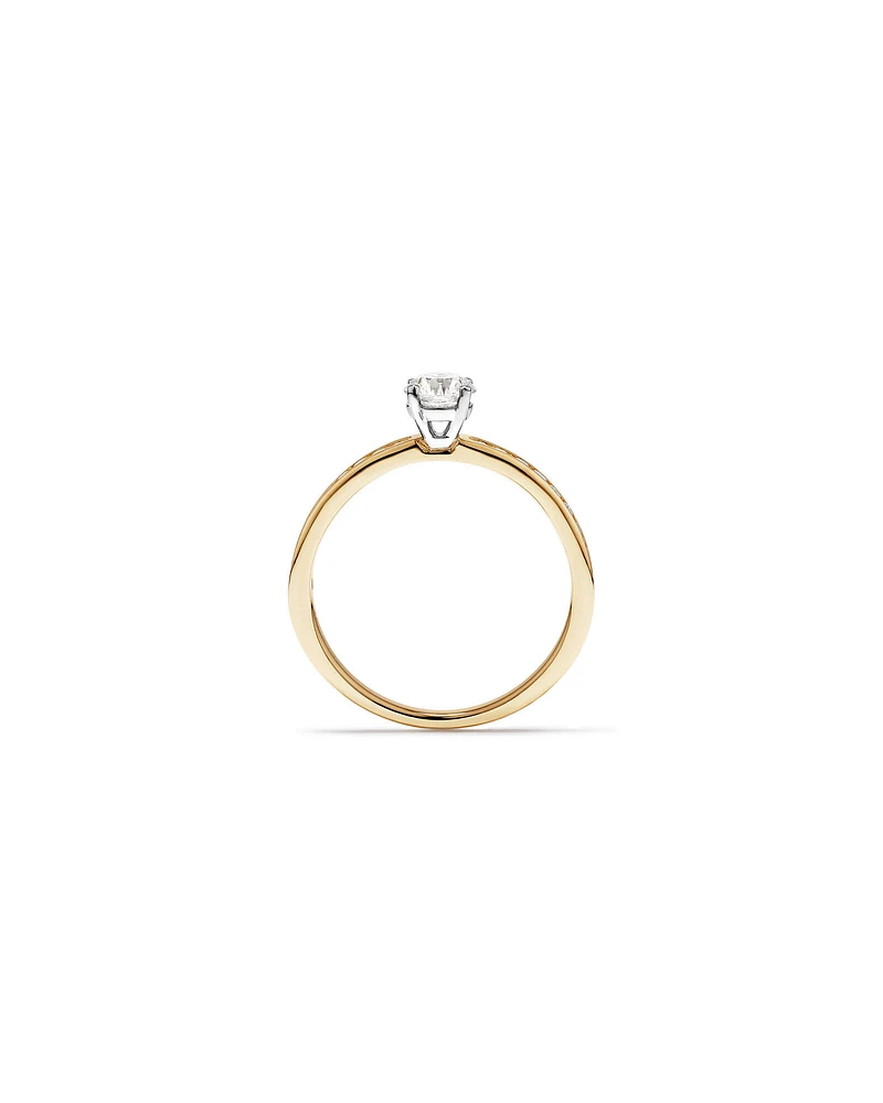 Carat TW Round Brilliant Signature 101 Diamond Ring in 14kt Yellow & White Gold