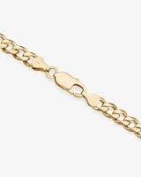 55cm (22") 6mm-6.5mm Width Solid Curb Chain in 10kt Yellow Gold