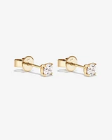 Carat TW Laboratory-Grown Diamond Solitaire Stud Earrings in 14kt Yellow Gold