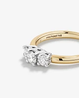 0.50 Carat TW Three Stone Round Brilliant Diamond Engagement Ring in 14kt White Gold