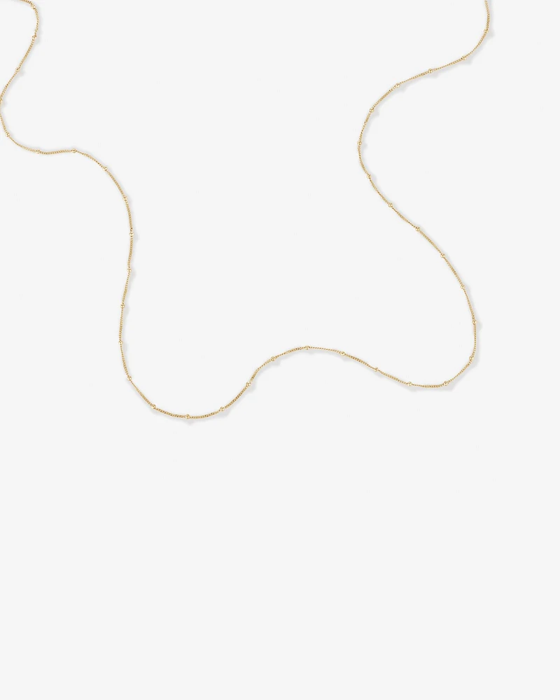 50cm (20") Station Ball and Curb Chain in 10kt Yellow Gold