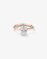 Carat TW Oval Laboratory-Grown Diamond Solitaire Engagement Ring in 14kt White Gold