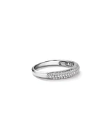 Cubic Zirconia Pave Dome Ring in Sterling Silver