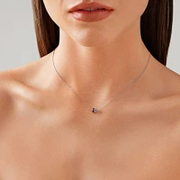 Ruby & Diamond Rondell Pendant with 0.21 Carat TW in 10kt White Gold